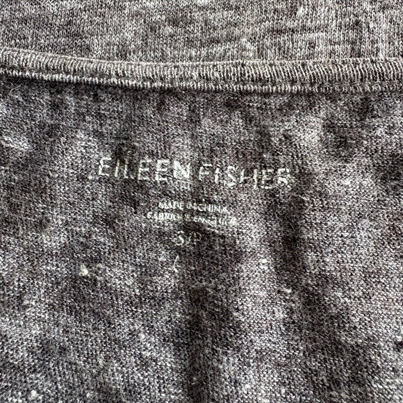 Eileen Fisher Linen Charcoal Asymmetrical Mini Dress/Tunic | Size Small - Picture 7 of 8